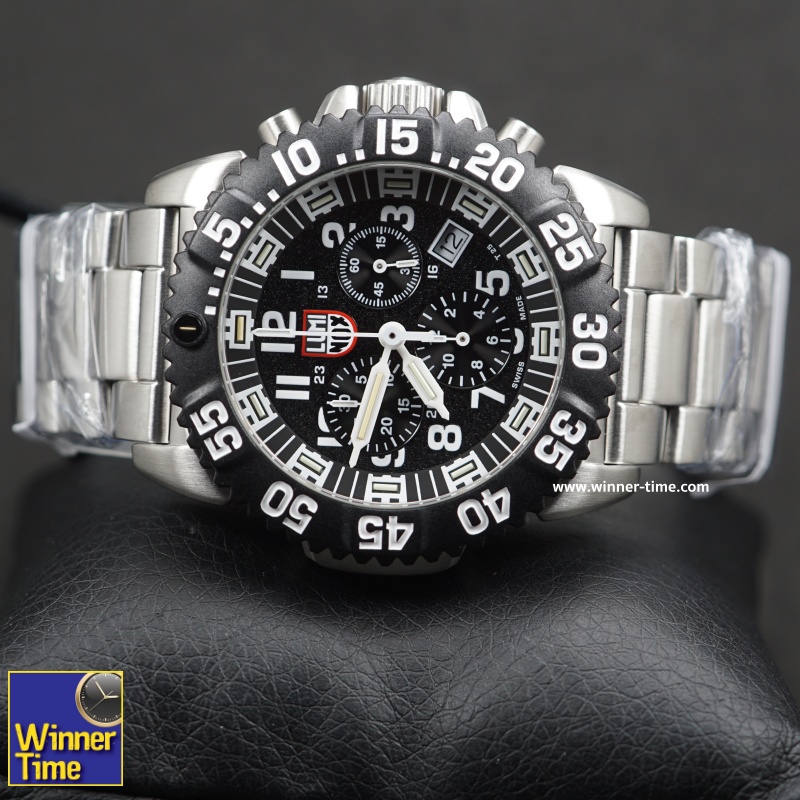 นาฬิกาLUMINOX (NAVY SEAL COLORMARK CHRONO 3180 SERIES) - Stainless Steel ขอบBlackPVD - Silver/Black รุ่น XS.3182