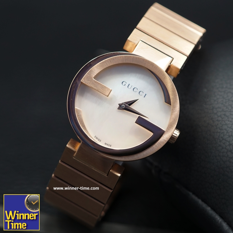 นาฬิกาGucci Interlocking Quartz Metal and Gold-Tone-Stainless-Steel Women's Watch รุ่น YA133515