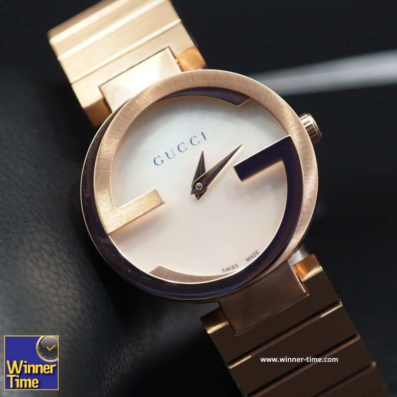 นาฬิกาGucci Interlocking Quartz Metal and Gold-Tone-Stainless-Steel Women's Watch รุ่น YA133515