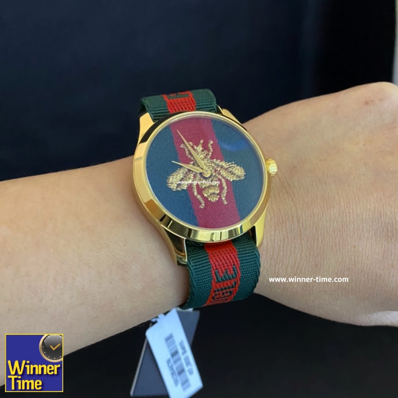 นาฬิกาGucci Unisex Nylon Dial with Embroidered Strap One Size รุ่น YA126487A นาฬิกาGucci Unisex Nylon Dial with Embroidered Strap One Size รุ่น YA126487A