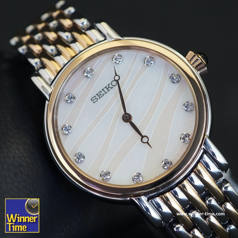 นาฬิกาSeiko Quartz Swarovski Crystals รุ่น SFQ806P1 Women's Watch