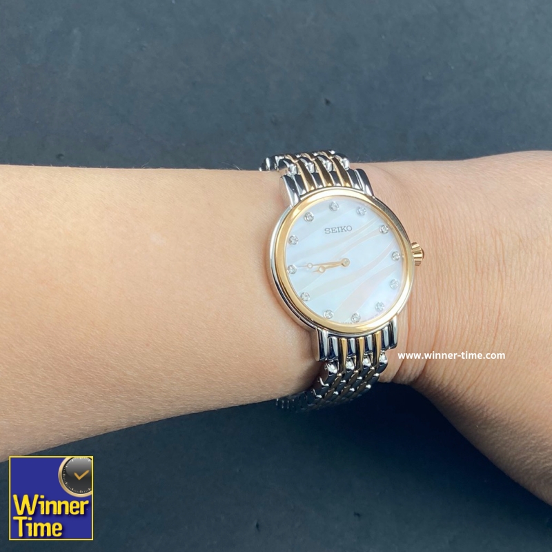 นาฬิกาSeiko Quartz Swarovski Crystals รุ่น SFQ806P1 Women's Watch