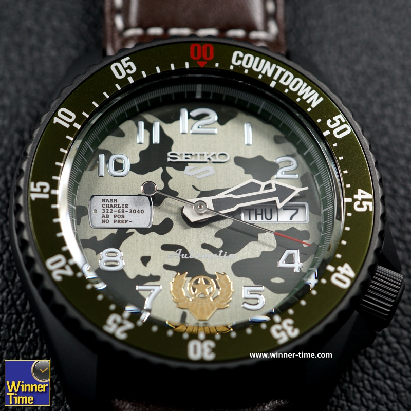 นาฬิกาSeiko 5 Sports Street Fighter V Limited Edition GUILE Model รุ่น SRPF21K1,SRPF21K,SRPF21