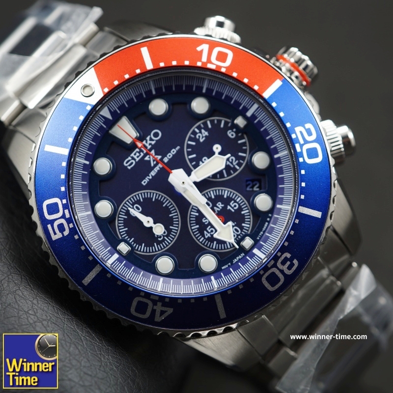 นาฬิกาSeiko Solar Chronograph Divers รุ่น SSC019P1 เปลี่ยนรหัสใหม่เป็น SSC783P1