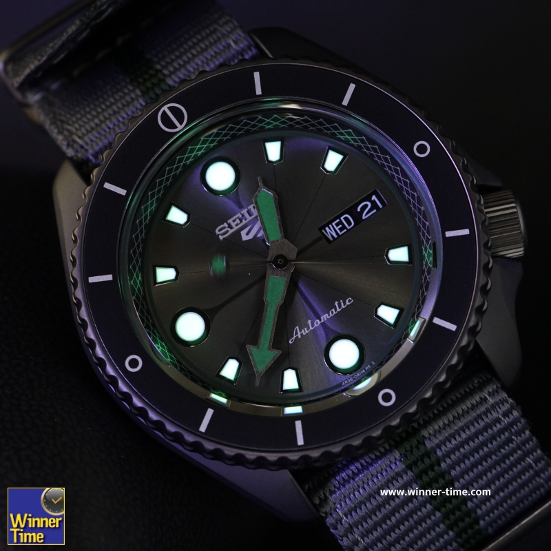นาฬิกาSEIKO 5 SPORTS x NARUTO & BORUTO Limited Edition 6,500 Pcs. รุ่น SRPF75K1, SRPF75K ,SRPF75 ,(SHIKAMARU)