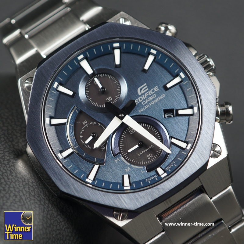 นาฬิกาCASIO EDIFICEรูปทรงเพรียวบางประดับคริสตัลแซฟไฟร์ รุ่น EFS-S570DB-2A