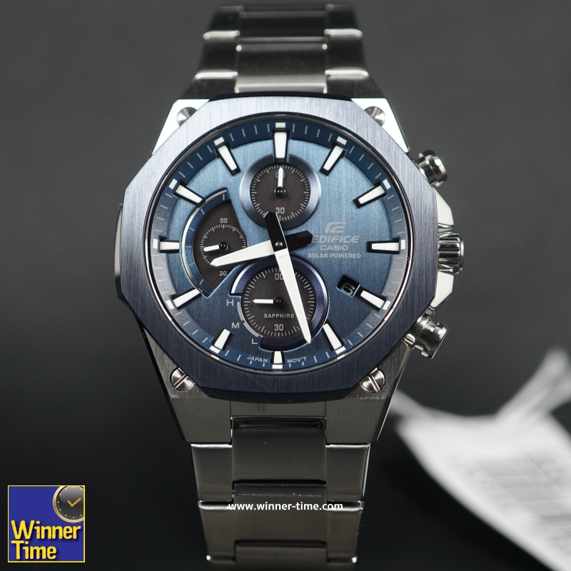 นาฬิกาCASIO EDIFICEรูปทรงเพรียวบางประดับคริสตัลแซฟไฟร์ รุ่น EFS-S570DB-2A