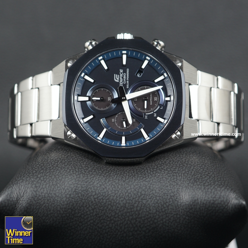นาฬิกาCASIO EDIFICEรูปทรงเพรียวบางประดับคริสตัลแซฟไฟร์ รุ่น EFS-S570DB-2A