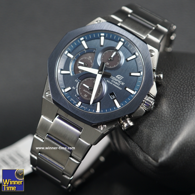 นาฬิกาCASIO EDIFICEรูปทรงเพรียวบางประดับคริสตัลแซฟไฟร์ รุ่น EFS-S570DB-2A