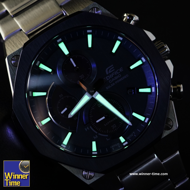 นาฬิกาCASIO EDIFICEรูปทรงเพรียวบางประดับคริสตัลแซฟไฟร์ รุ่น EFS-S570DB-2A