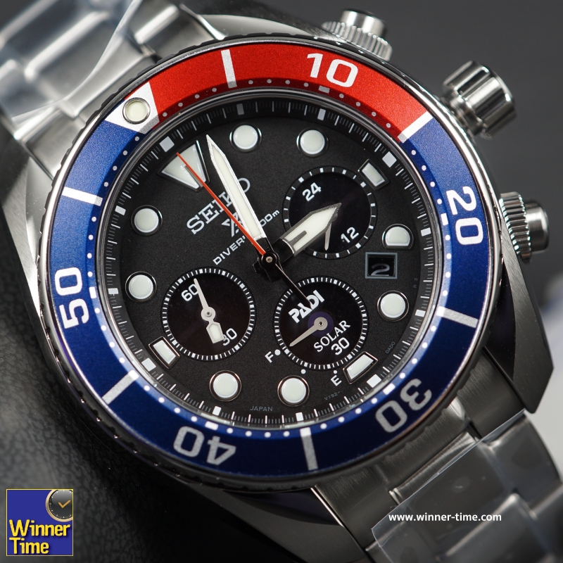 นาฬิกาSEIKO PROSPEX SOLAR DIVER S 200m.PADI SPECIAL EDITION รุ่น SSC795J1,SSC795J,SSC795