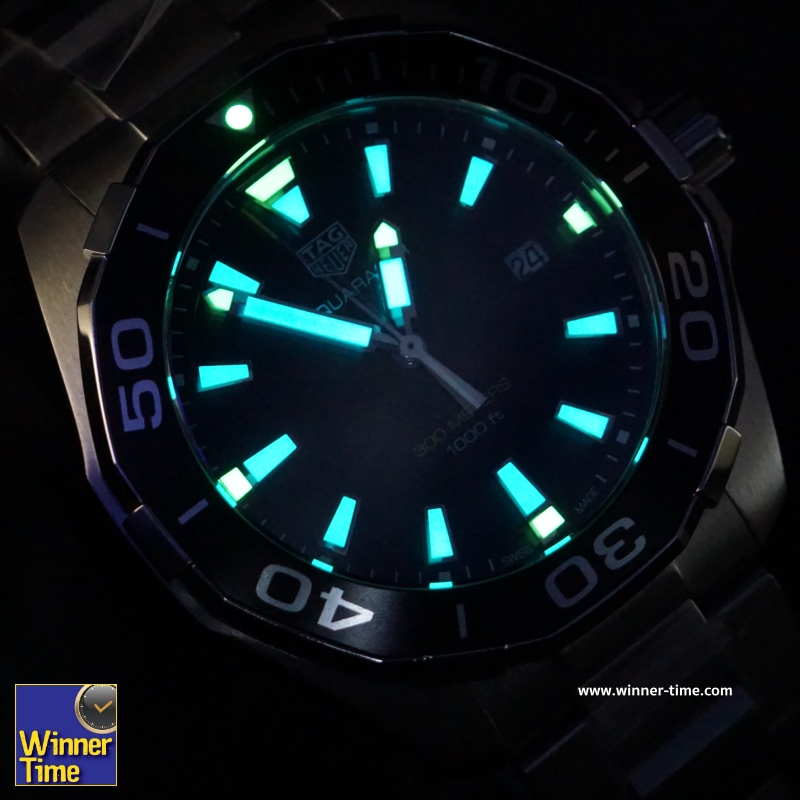 นาฬิกาTag Heuer Aquaracer 300M Quartz Black Dial รุ่น WAY101A.BA0746