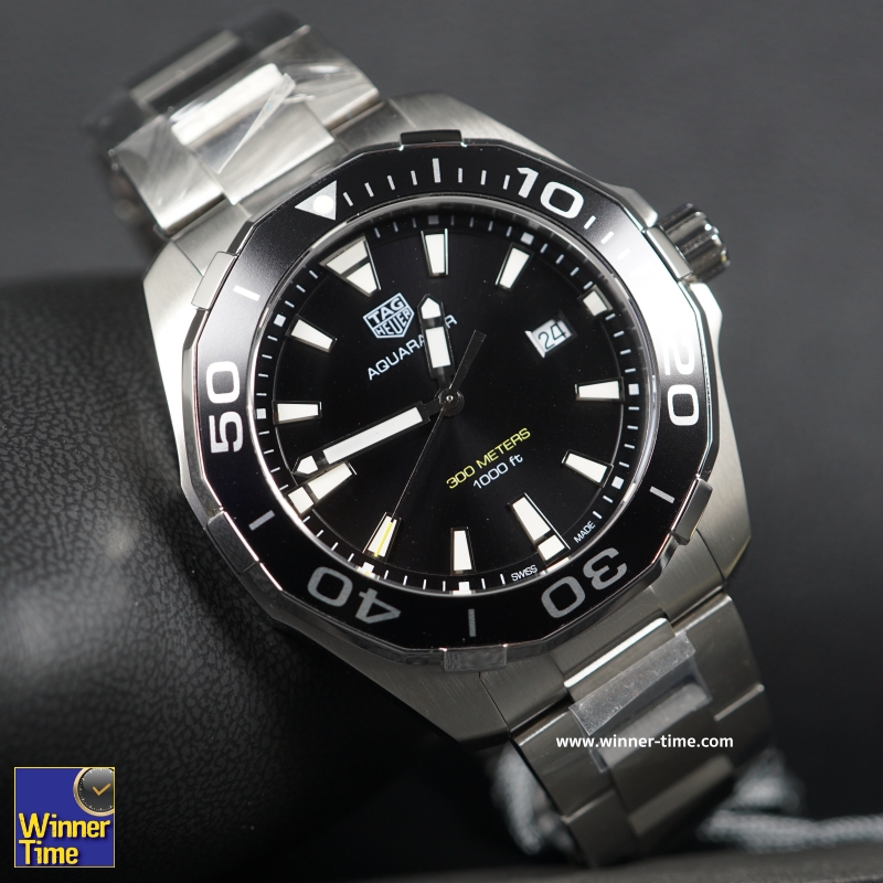 นาฬิกาTag Heuer Aquaracer 300M Quartz Black Dial รุ่น WAY101A.BA0746