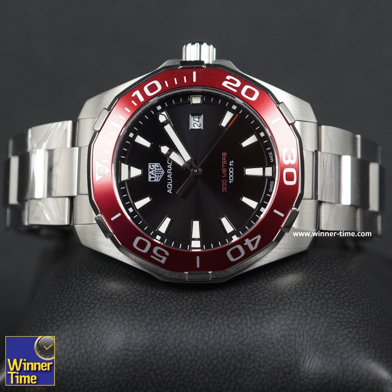 นาฬิกาTag Heuer Aquaracer 300M Quartz Black Dial รุ่น WAY101B.BA0746