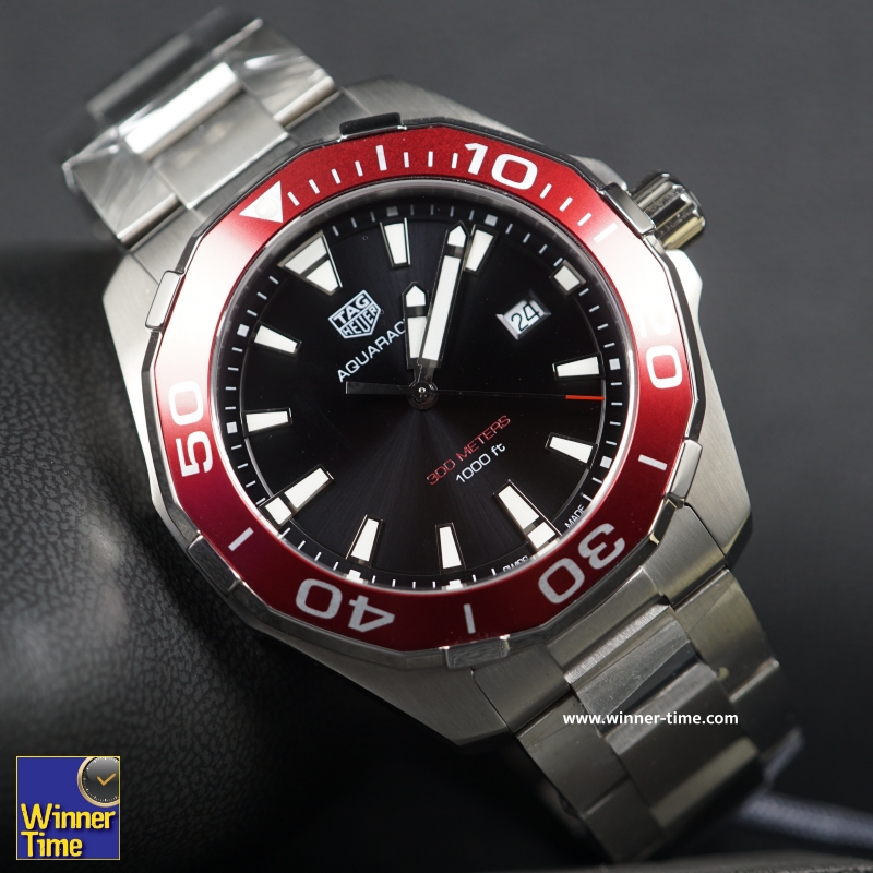 นาฬิกาTag Heuer Aquaracer 300M Quartz Black Dial รุ่น WAY101B.BA0746