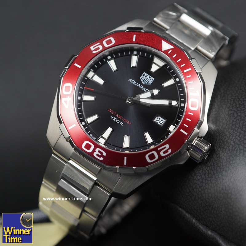 นาฬิกาTag Heuer Aquaracer 300M Quartz Black Dial รุ่น WAY101B.BA0746