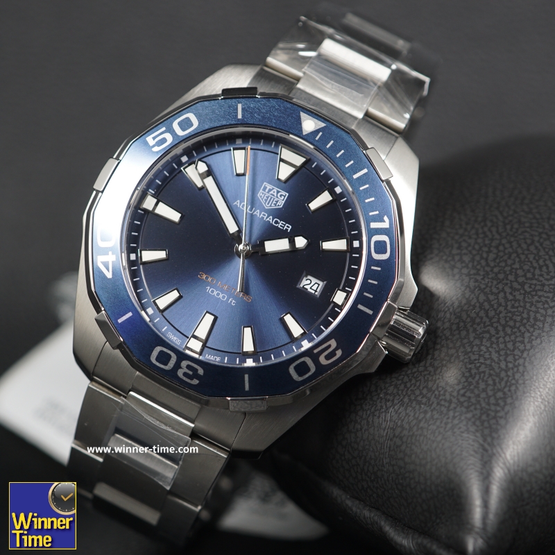 นาฬิกาTag Heuer Aquaracer 300M Quartz Black Dial รุ่น WAY101C.BA0746
