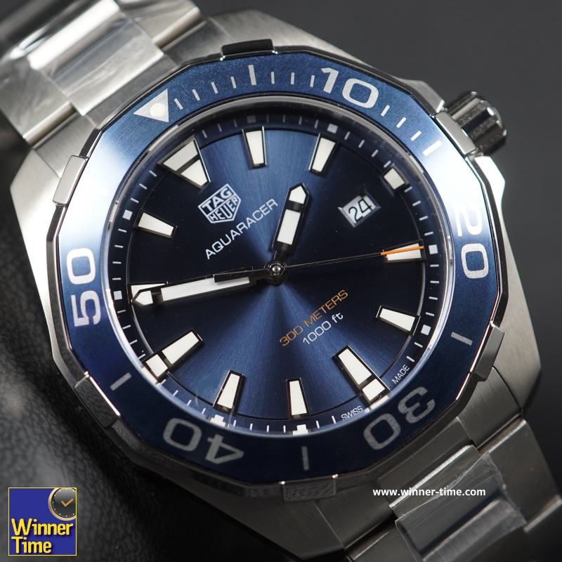 นาฬิกาTag Heuer Aquaracer 300M Quartz Black Dial รุ่น WAY101C.BA0746