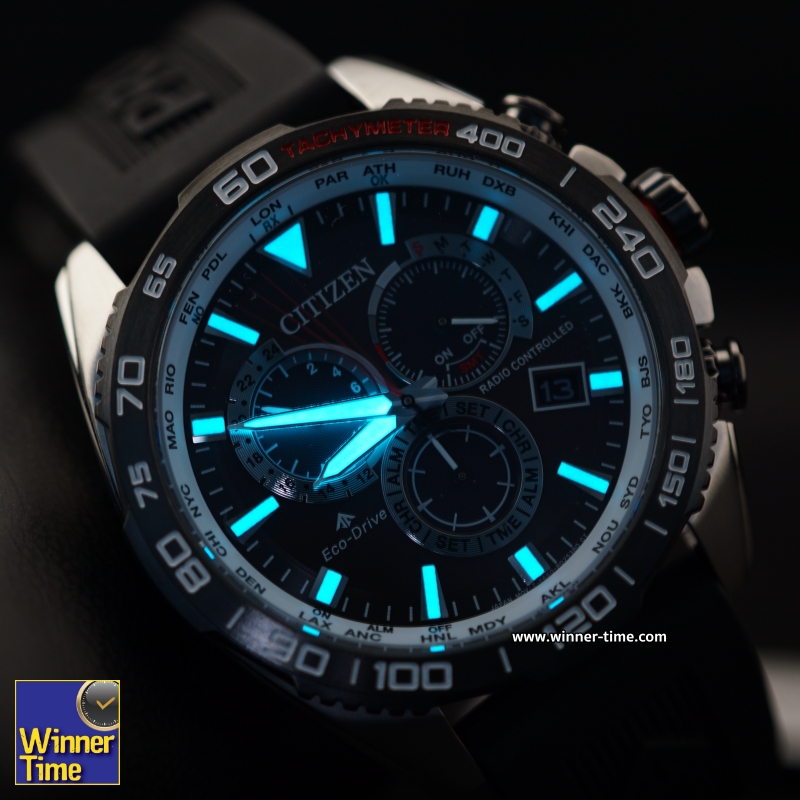 นาฬิกาCitizen Promaster Radio Controlled World Time Eco-Drive 200M รุ่น CB5036-10X