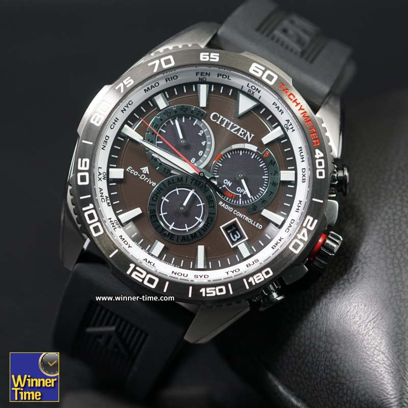 นาฬิกาCitizen Promaster Radio Controlled World Time Eco-Drive 200M รุ่น CB5036-10X