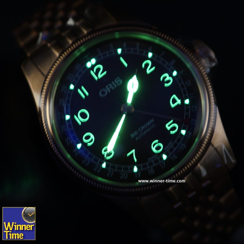 นาฬิกาORIS BIG CROWN POINTER DATE BRONZE รุ่น 01 754 7741 3166 07 8 20 01