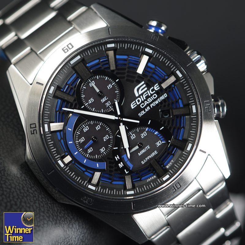 นาฬิกาCASIO EDIFICE รูปทรงเพรียวบางประดับคริสตัลแซฟไฟร์ รุ่น EFS-S610D-1AV