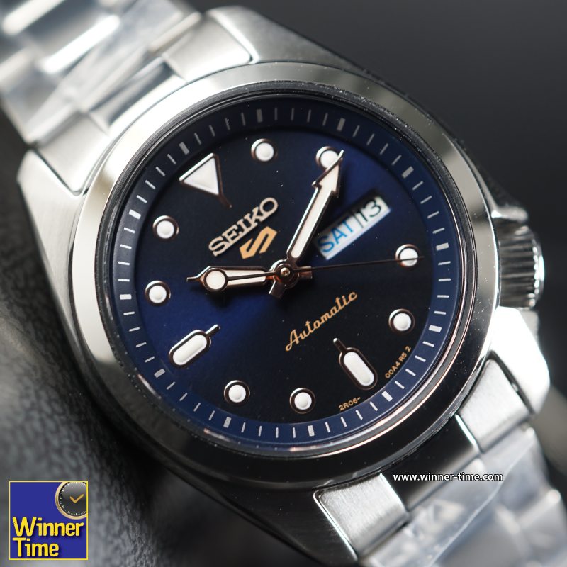 นาฬิกาSeiko5 Sports อัตโนมัติ สแตนเลสสตีล สีน้ำเงิน dial รุ่น SRE003,SRE003K1,SRE003K 100M ของสุภาพสตรี