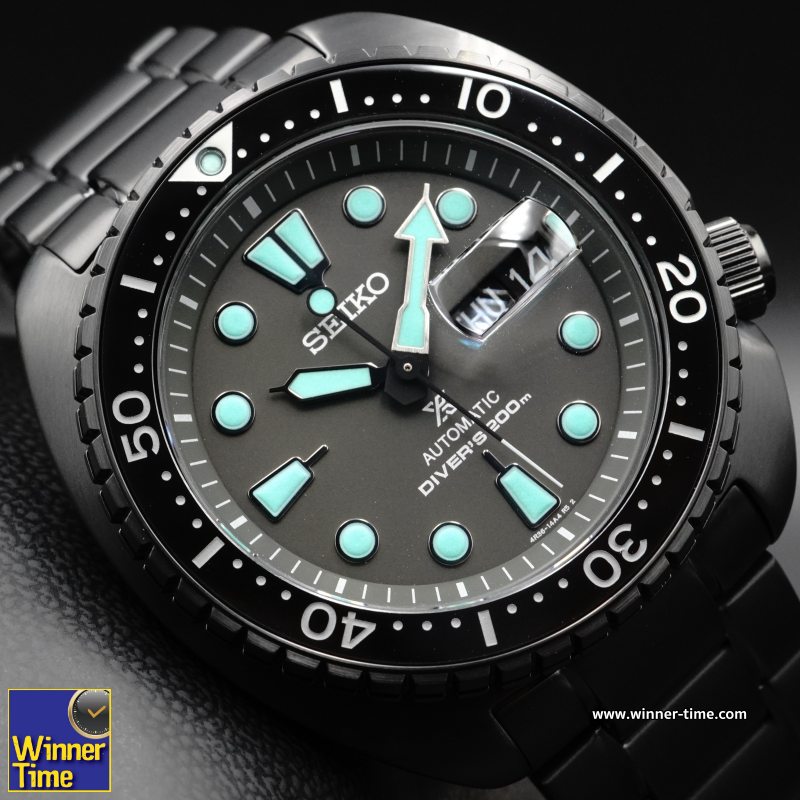 นาฬิกาข้อมือ SEIKO Prospex Black Series ‘Night Vision’ Turtle Diver รุ่น SRPK43K1,SRPK43K,SRPK43