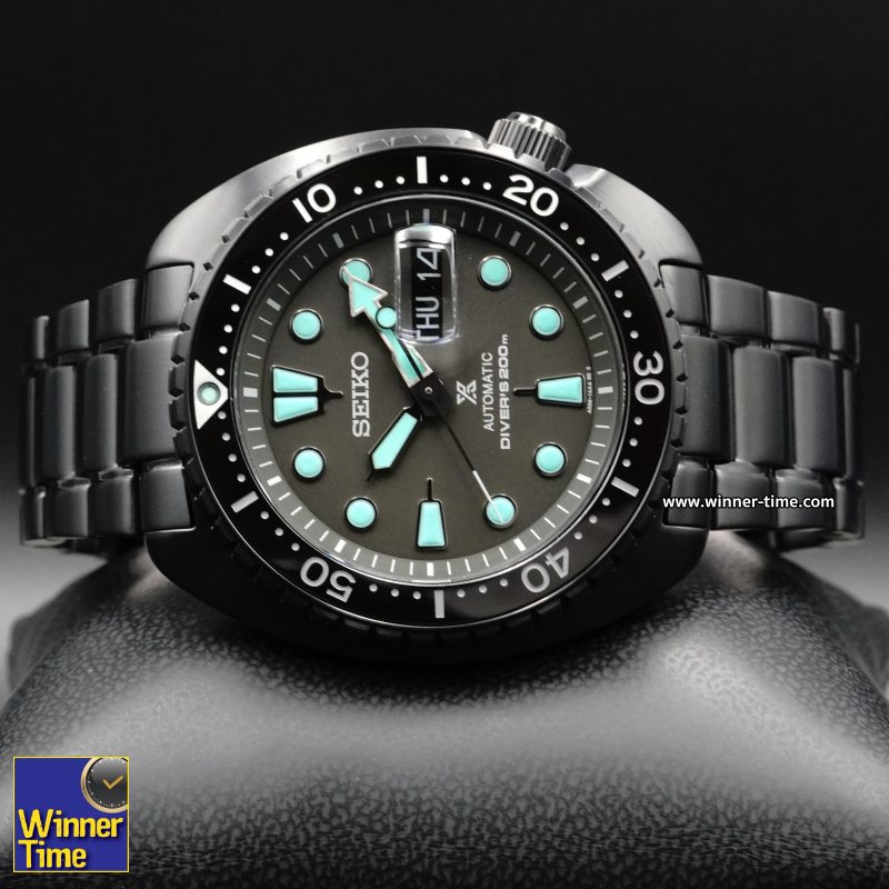 นาฬิกาข้อมือ SEIKO Prospex Black Series ‘Night Vision’ Turtle Diver รุ่น SRPK43K1,SRPK43K,SRPK43