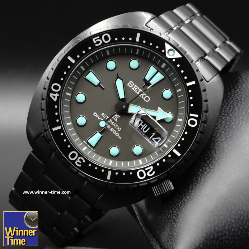 นาฬิกาข้อมือ SEIKO Prospex Black Series ‘Night Vision’ Turtle Diver รุ่น SRPK43K1,SRPK43K,SRPK43