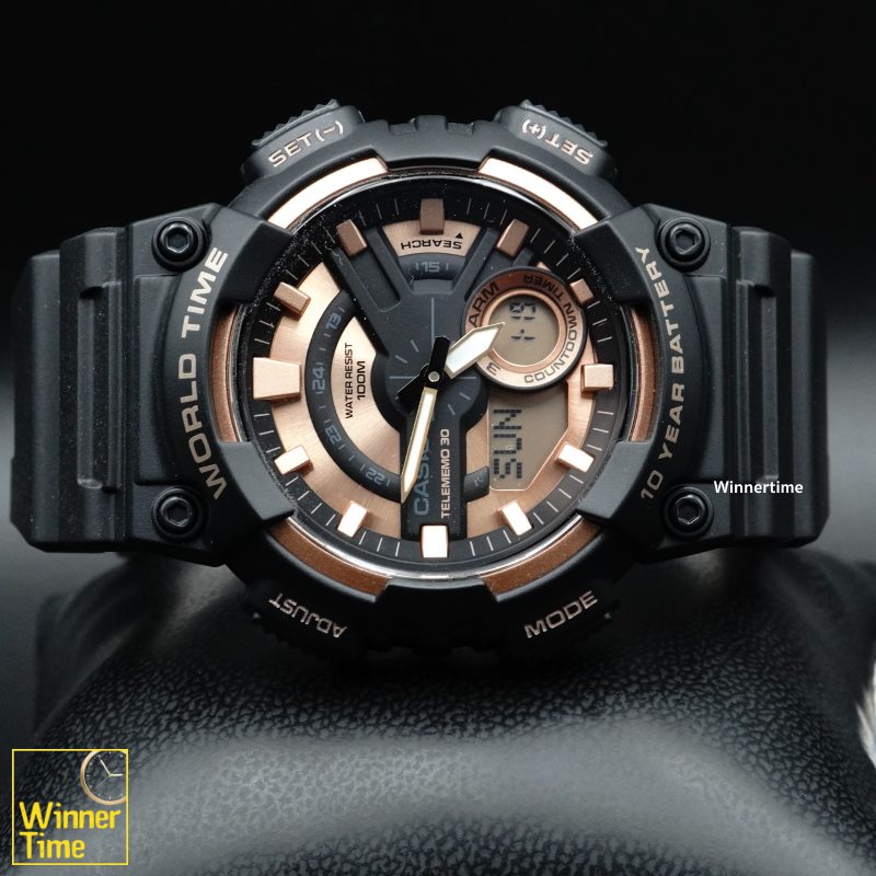 นาฬิกา Casio ระบบผสมอะนาล็อก-ดิจิตอล รุ่น AEQ-110W-1A3VDF