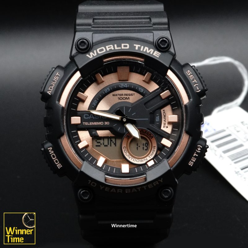 นาฬิกา Casio ระบบผสมอะนาล็อก-ดิจิตอล รุ่น AEQ-110W-1A3VDF