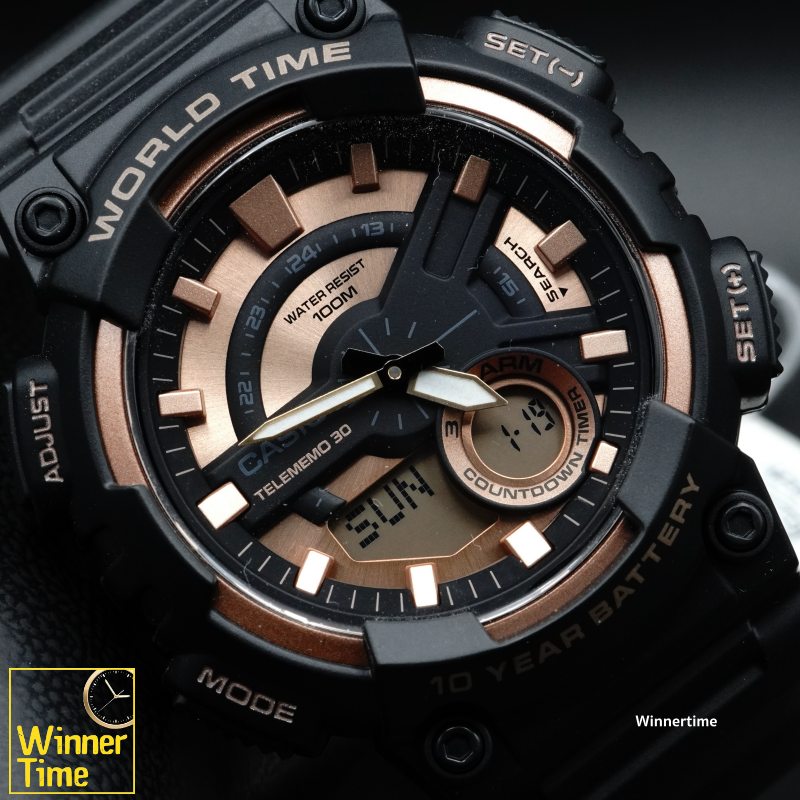 นาฬิกา Casio ระบบผสมอะนาล็อก-ดิจิตอล รุ่น AEQ-110W-1A3VDF