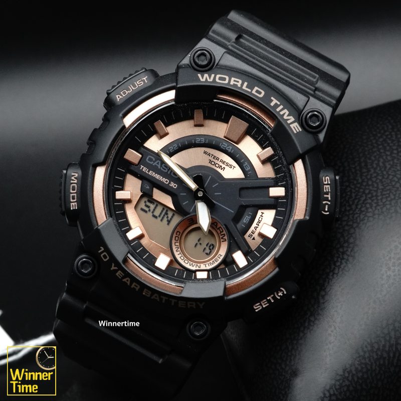 นาฬิกา Casio ระบบผสมอะนาล็อก-ดิจิตอล รุ่น AEQ-110W-1A3VDF