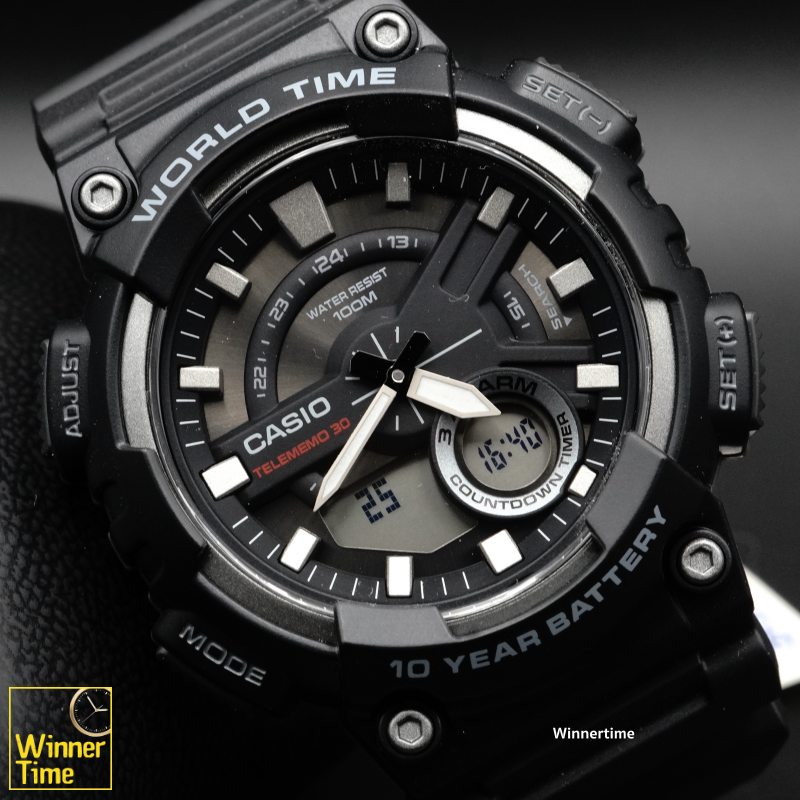 นาฬิกา Casio ระบบผสมอะนาล็อก-ดิจิตอล รุ่น AEQ-110W-1AV