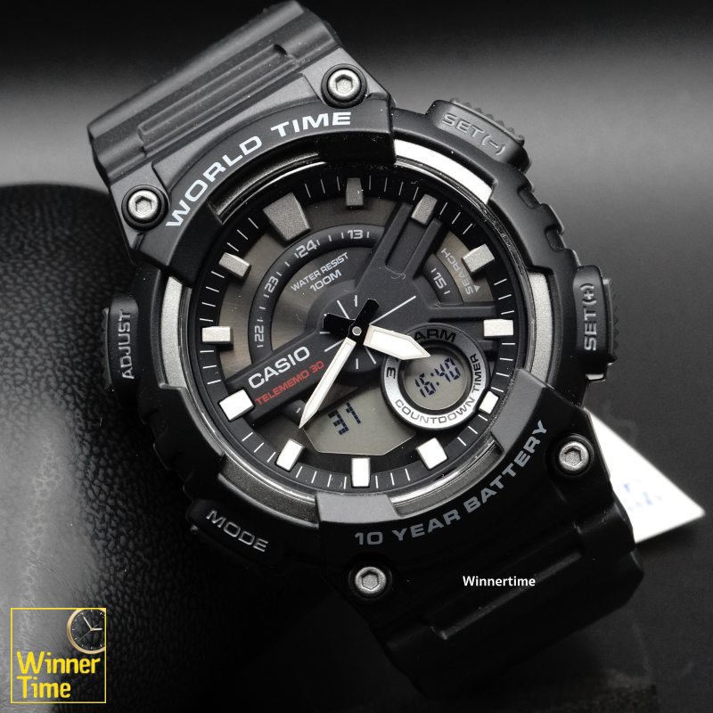 นาฬิกา Casio ระบบผสมอะนาล็อก-ดิจิตอล รุ่น AEQ-110W-1AV