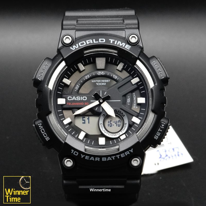 นาฬิกา Casio ระบบผสมอะนาล็อก-ดิจิตอล รุ่น AEQ-110W-1AV