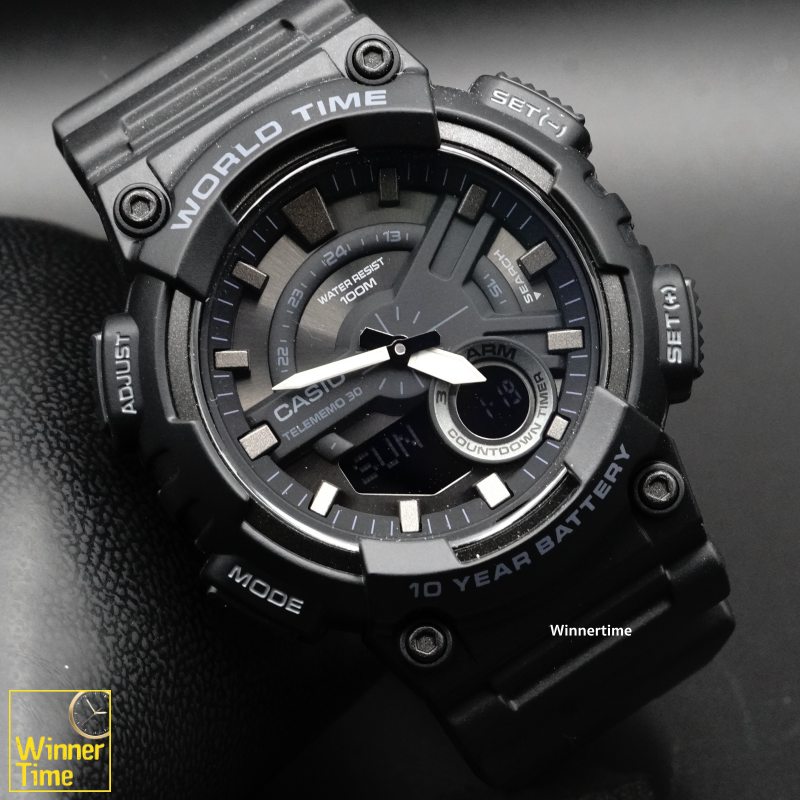นาฬิกา Casio ระบบผสมอะนาล็อก-ดิจิตอล รุ่น AEQ-110W-1BV