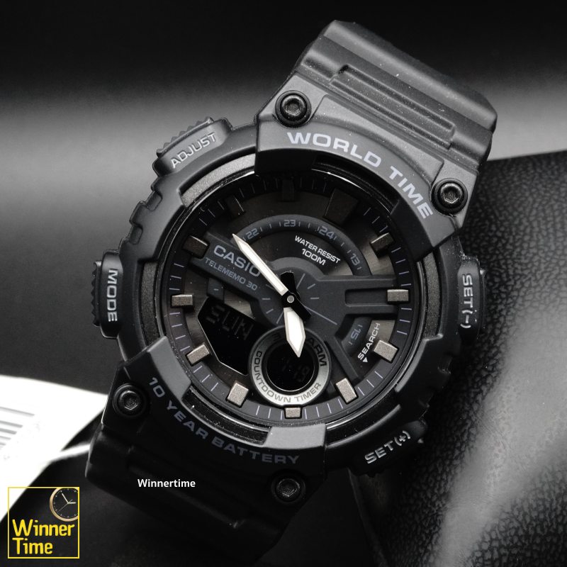 นาฬิกา Casio ระบบผสมอะนาล็อก-ดิจิตอล รุ่น AEQ-110W-1BV