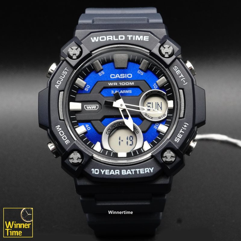 นาฬิกา Casio  ระบบผสมอะนาล็อก-ดิจิตอลรุ่น AEQ-120W-2AV
