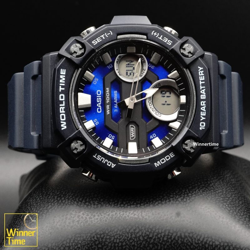นาฬิกา Casio  ระบบผสมอะนาล็อก-ดิจิตอลรุ่น AEQ-120W-2AV