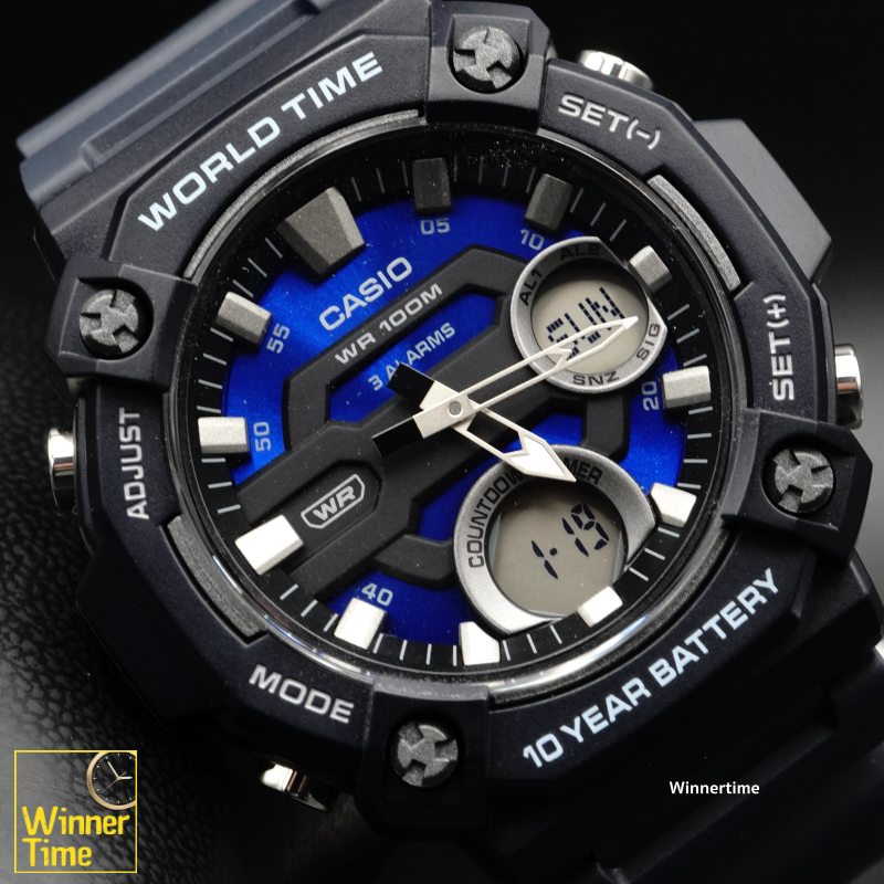 นาฬิกา Casio  ระบบผสมอะนาล็อก-ดิจิตอลรุ่น AEQ-120W-2AV