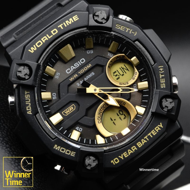 นาฬิกา Casio  ระบบผสมอะนาล็อก-ดิจิตอล รุ่น AEQ-120W-9AV