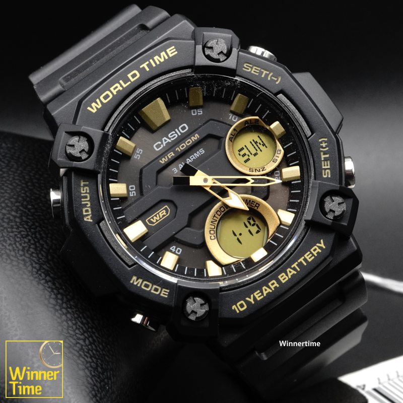 นาฬิกา Casio  ระบบผสมอะนาล็อก-ดิจิตอล รุ่น AEQ-120W-9AV