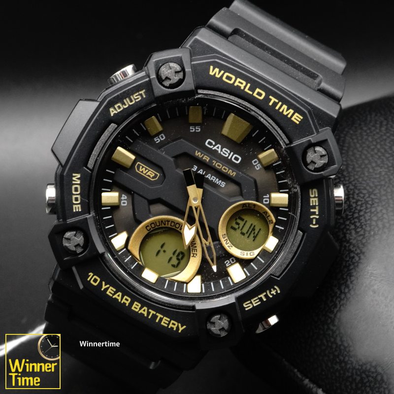 นาฬิกา Casio  ระบบผสมอะนาล็อก-ดิจิตอล รุ่น AEQ-120W-9AV
