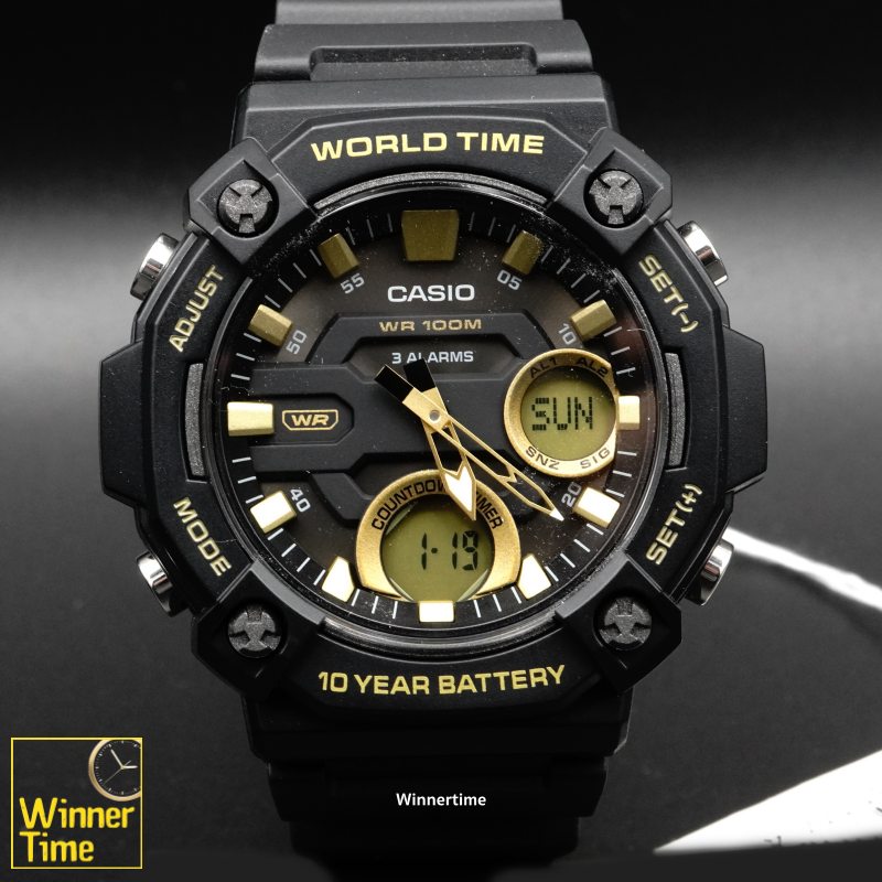นาฬิกา Casio  ระบบผสมอะนาล็อก-ดิจิตอล รุ่น AEQ-120W-9AV