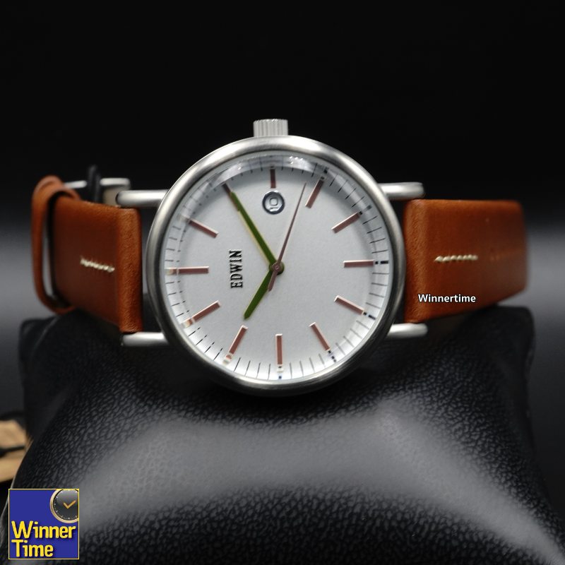 นาฬิกา EDWIN Quartz EPIC รุ่น EW1L002L0124 สายสีน้ำตาลเข้ม
