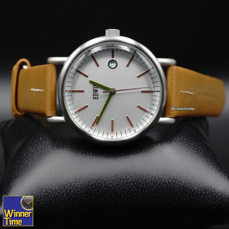 นาฬิกา EDWIN Quartz EPIC รุ่น EW1L002L0124 สายสีน้ำตาลอ่อน
