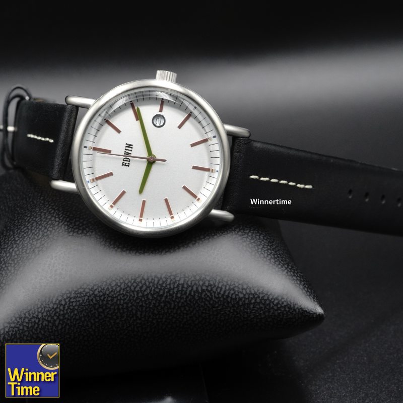 นาฬิกา EDWIN Quartz EPIC รุ่น EW1L002L0124สายหนังสีดำ