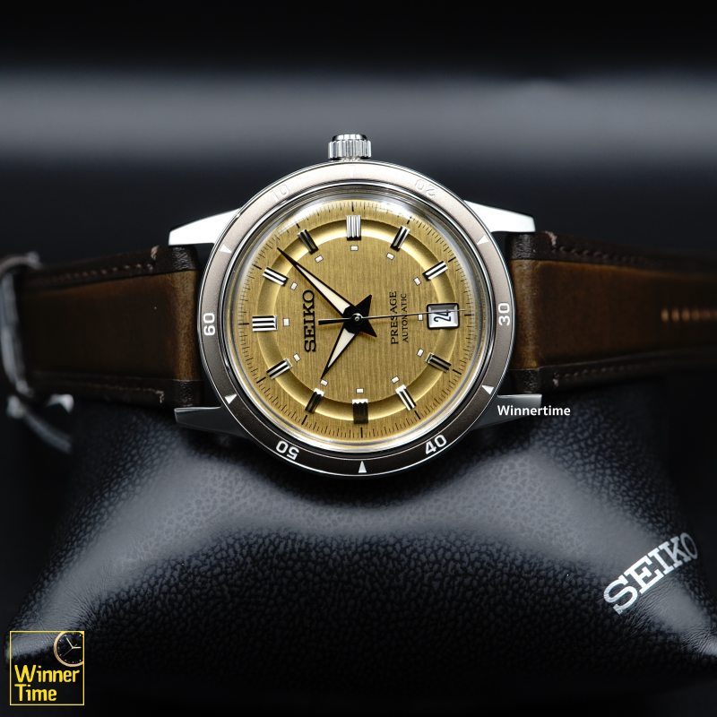 นาฬิกาข้อมือ Seiko Presage analog Mechanical automatic Style60's metal watch รุ่น SRPL75J1,SRPL75J,SRPL75